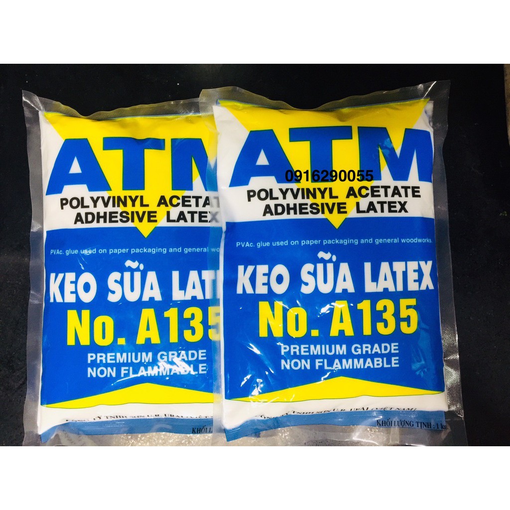 Keo sữa Latex ATM 135 dán gỗ, ván, giấy, simili, tường (1kg)