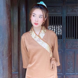 Mẫu mới-đồ lam đi chùa chất lụa