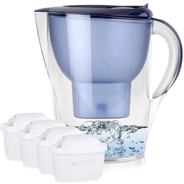 Bình lọc nước Brita Marella 3,5L kèm 4 lõi lọc nắp xanh, hàng chính hãng