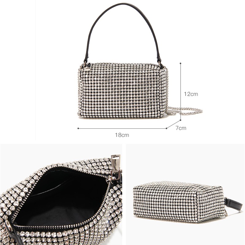 túi kim cương King rhinestone 2020 đính đá lấp lánh full hộp sang chảnh