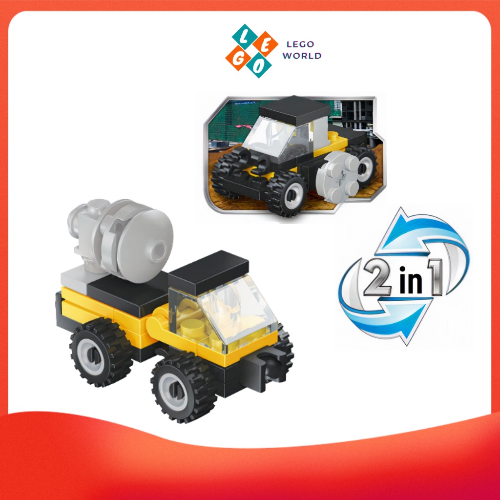 Đồ Chơi Lego Lắp Ráp Thông Minh Cho Bé Xe Công Trường 23007 12 Mẫu Xe - Shop Lego World