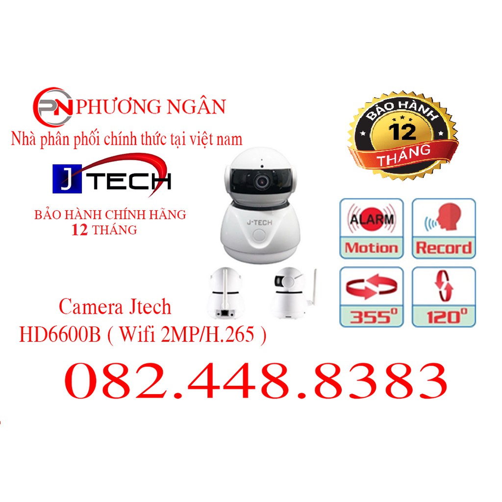 Trọn bộ Camera wifi J-Tech  HD6600B ( Wifi 2MP/H.264 ) + Đầu ghi 4kênh IP jtech + HDD 500G