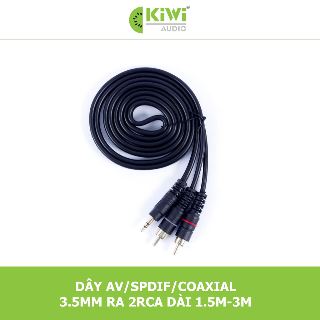 Dây AV/SPDIF/Coaxial- 3.5mm ra 2 RCA(Hoa sen) - Chính hãng Kiwi