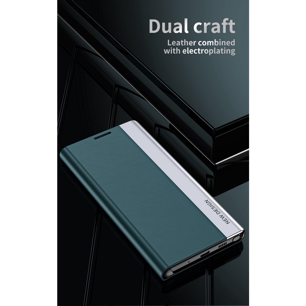 Ốp Điện Thoại Da PU Nắp Lật Từ Tính Màu Tương Phản Thời Trang Cho Samsung Galaxy A23 F23 M23 M33 M53 S22 Ultra Plus S22+ 5G