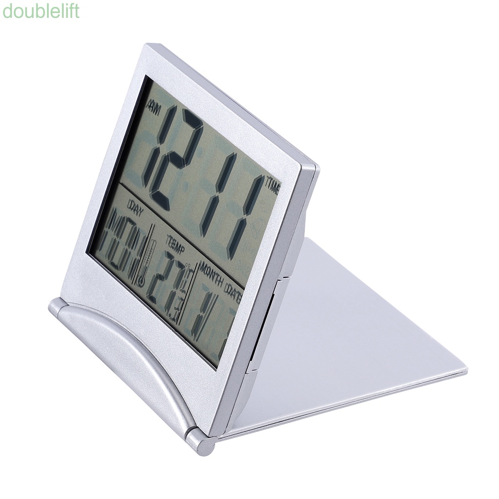 Đồng hồ báo thức điện tử màn hình LCD để bàn linh hoạt kèm vỏ bọc