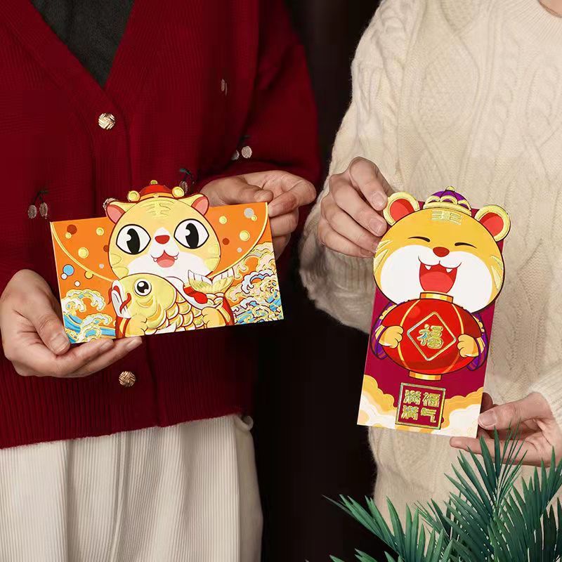 🧧2024 Set bao lì xì năm mới họa tiết hổ hoạt hình thiết kế sáng tạo cho bé