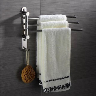 Cây treo khăn dán tường, cây giá treo khăn 3 thanh inox 304 dán tường nhà tắm cao cấp