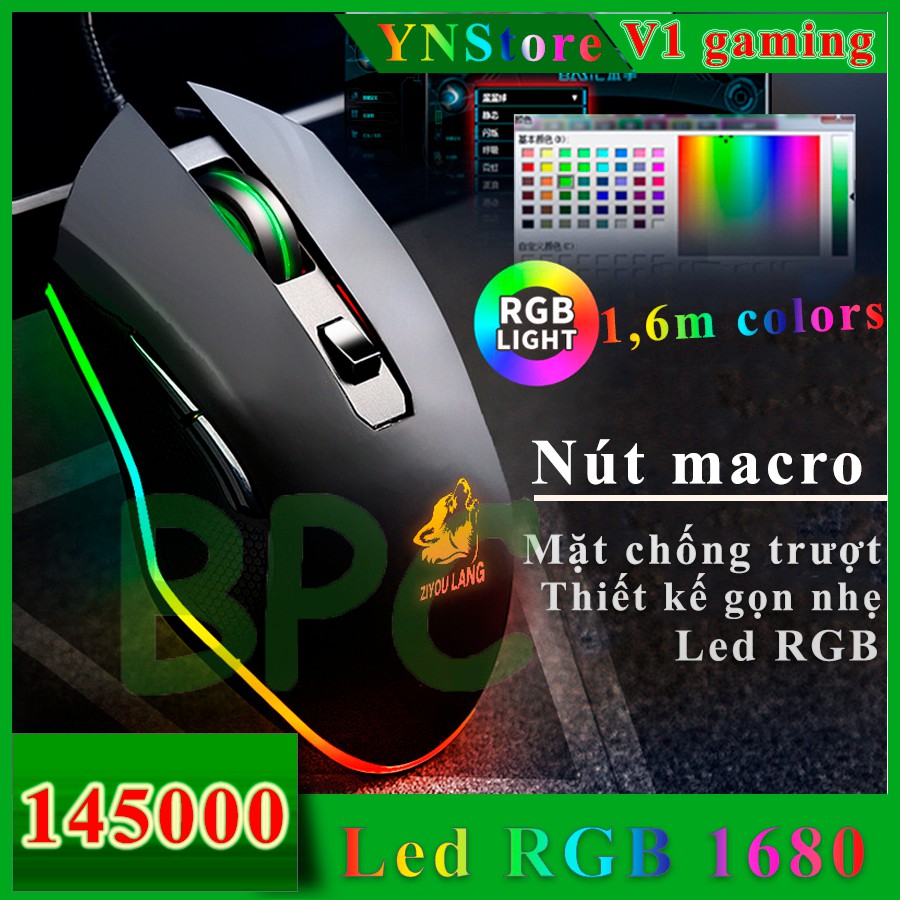 Chuột Chơi Game V1 Wolf Black LED RGB 4 Chế Độ DPI Cao Cấp Cho Máy Tính, PC, Laptop | BigBuy360 - bigbuy360.vn