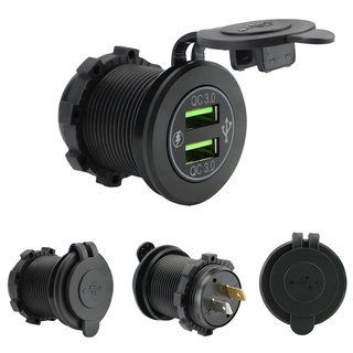 Cục sạc nhanh 12v cổng usb kép trên xe hơi 3.0