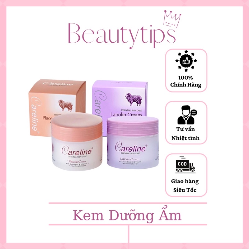 Kem Dưỡng Ẩm Cừu Careline Lanolin Cream 100ml của Úc bổ sung Vitamin E cung cấp độ ẩm dưỡng trắng da