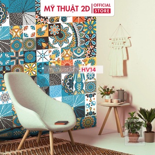 Sét 12O ô Decal Gạch bông_Tặng 30 ô khi mua 2SL_nhiều hoa văn trang trí dán tường
