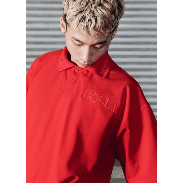 EMBROIDERED BOBUI LOGO POLO/ RED