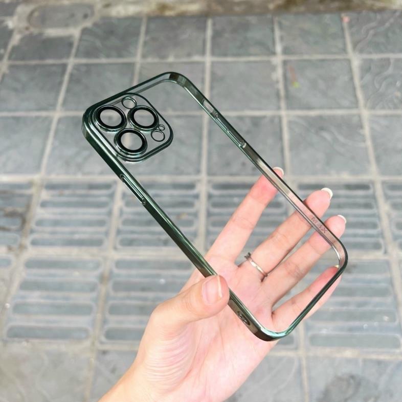 Ốp Lưng Trong Viền Màu Glimmer Iphone 13, 13 Pro, 13 Pro Max Không Ngả Màu, Bảo Vệ Camera Hãng X&M Làm Nổi Bật