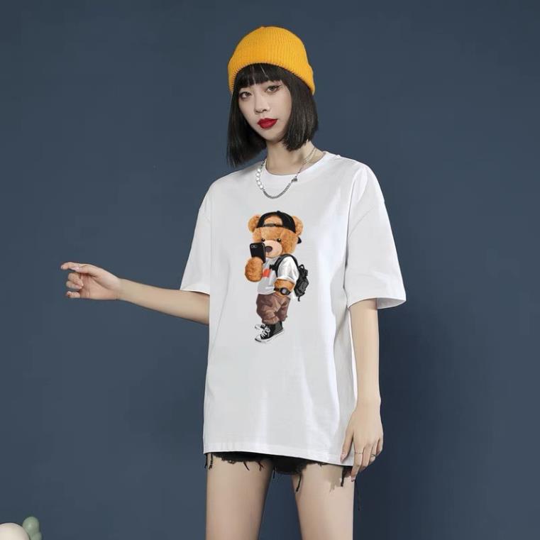 Áo phông Unisex hình Gấu, áo thun form rộng phong cách Hàn Quốc.