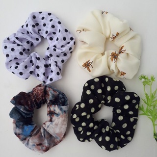Dây buộc tóc vải scrunchies hot trend nhiều màu sắc