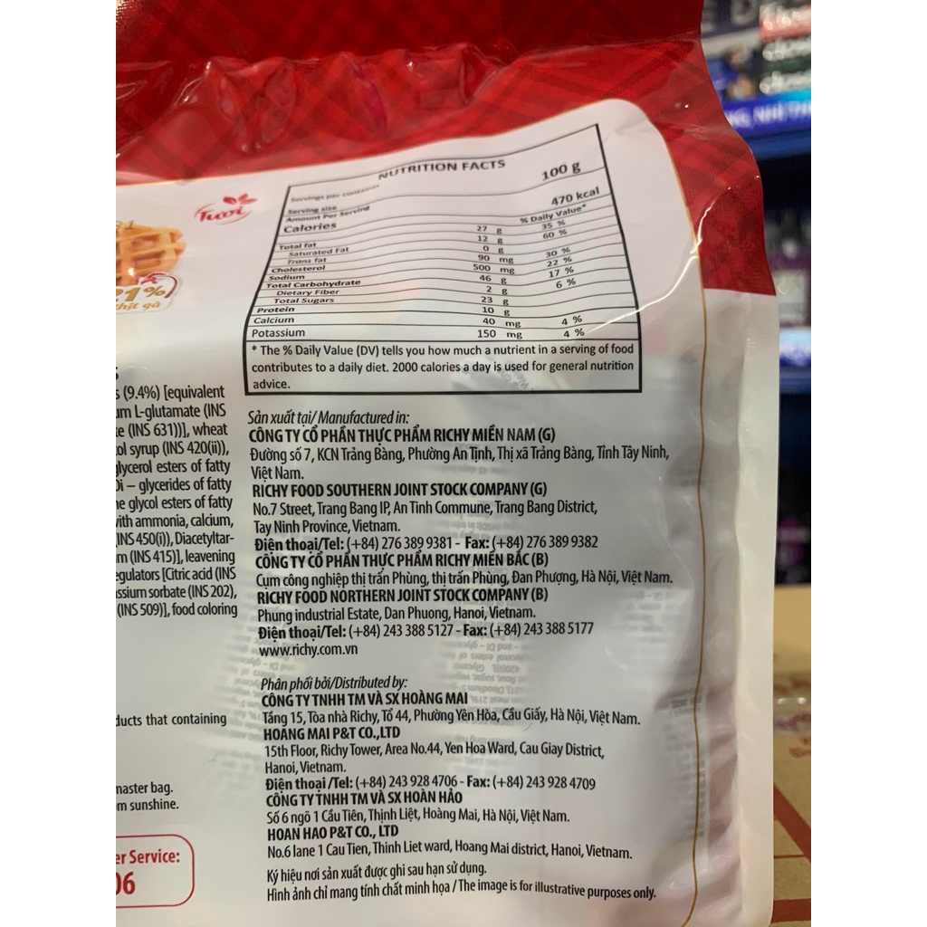 Bánh Karo richy trứng tươi chà bông sợi thịt gà gói 156g