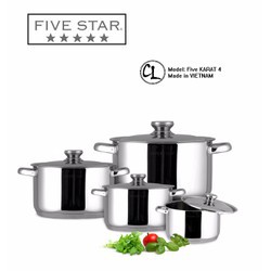 BỘ NỒI FIVESTAR 4 CHIẾC KARAT- INOX 304