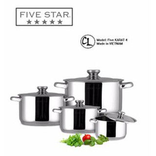 Bộ nồi fivestar 4 chiếc karat- inox 304