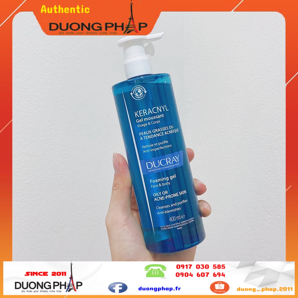 Gel rửa mặt Ducray Keracnyl 400ml