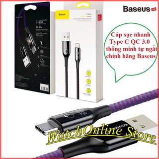 Cáp sạc nhanh Type C 3A Tự Ngắt Baseus cho Android / Samsung / Huawei / OPPO / Xiaomi