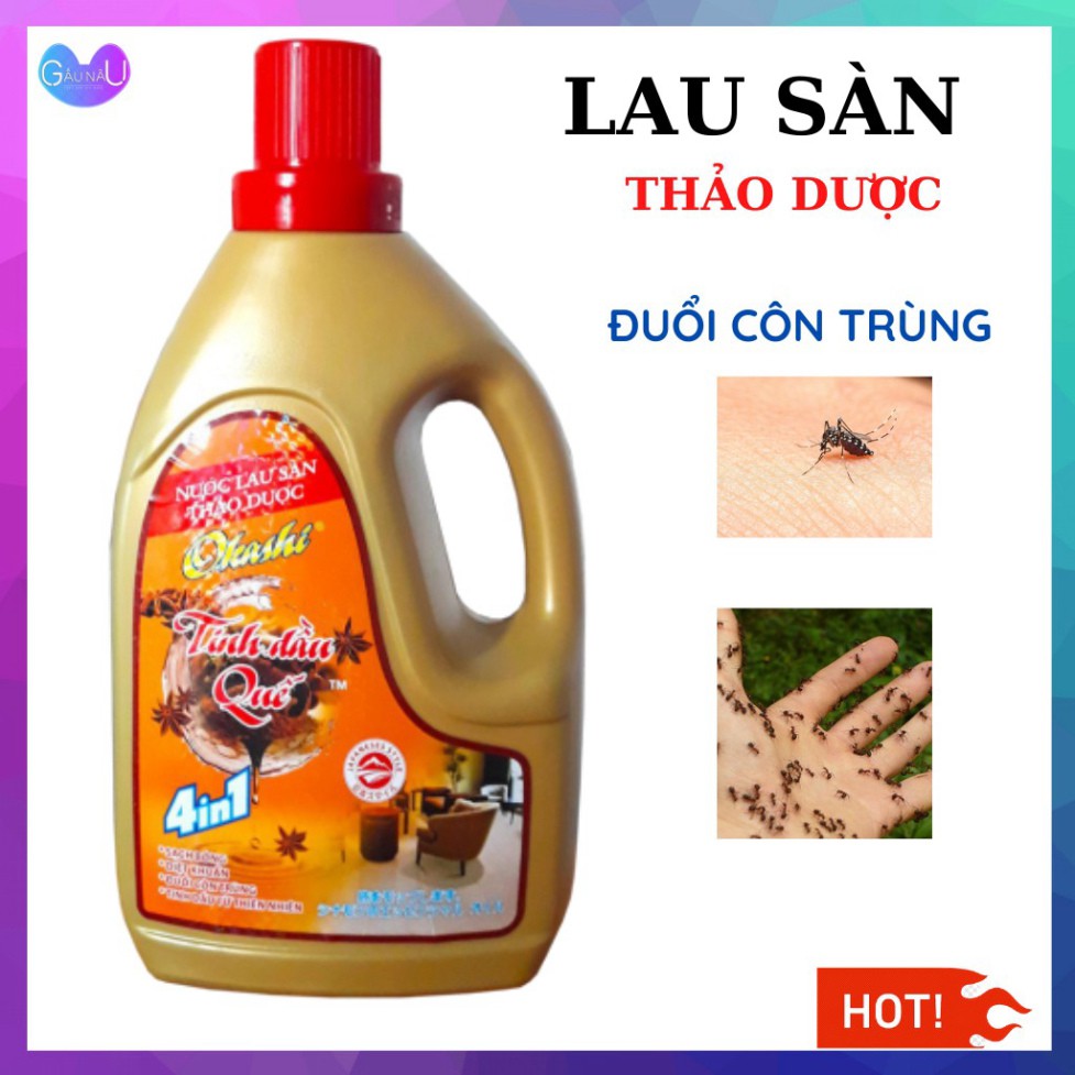 Nước Lau Sàn  thảo dược tinh dầu quế ,Đuổi Muỗi, Kiến Và Các Loại Côn Trùng -Dung Dịch Lau Sàn Thảo Dược 3.3 Lít