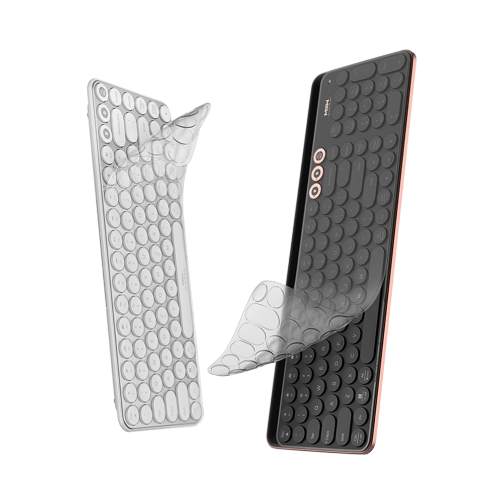 Miếng dán bàn phím UARELIFFE Miiw bằng silicon mềm trong suốt 0.25mm chống nước chống bụi giặt được với 104 nút bấm