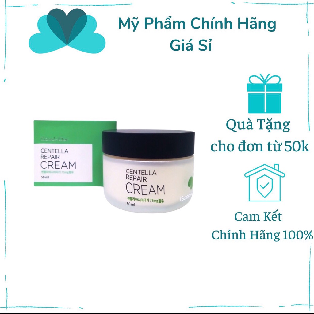 Kem Rau Má Dưỡng Ẩm Phục Hồi Giảm Thâm Nám Trắng Sáng Da Chống Lão Hóa GoodnDoc Centella Repair Cream 50ml