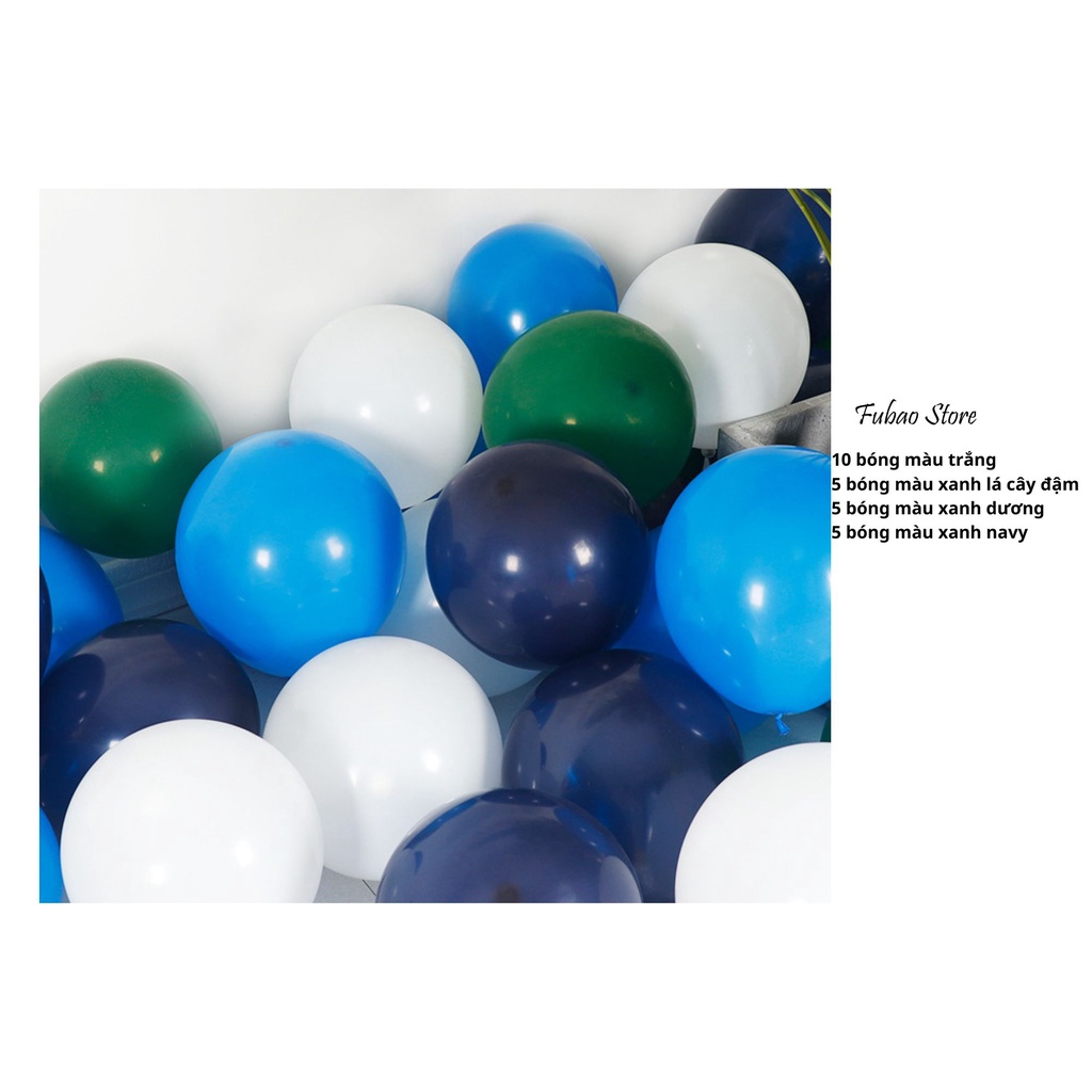 Set bóng mix màu trang trí sinh nhật, party, màu bóng thường Fubao Store