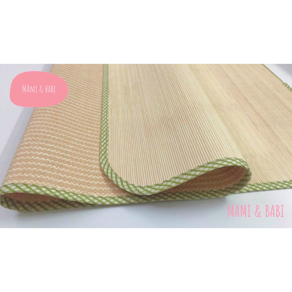 Chiếu tăm tre cho bé cao cấp, chiếu tre điều hòa mát mịn cho bé size 60x110cm - Mami & Babi