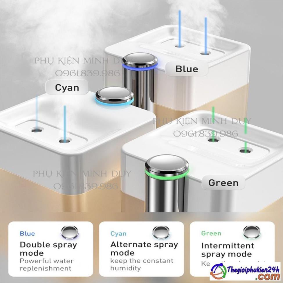 Máy phun sương tạo ẩm Baseus Time Magic Box Double Spray Humidifier (2000mAh, 550ml, sử dụng liên tục tới 8 giờ)