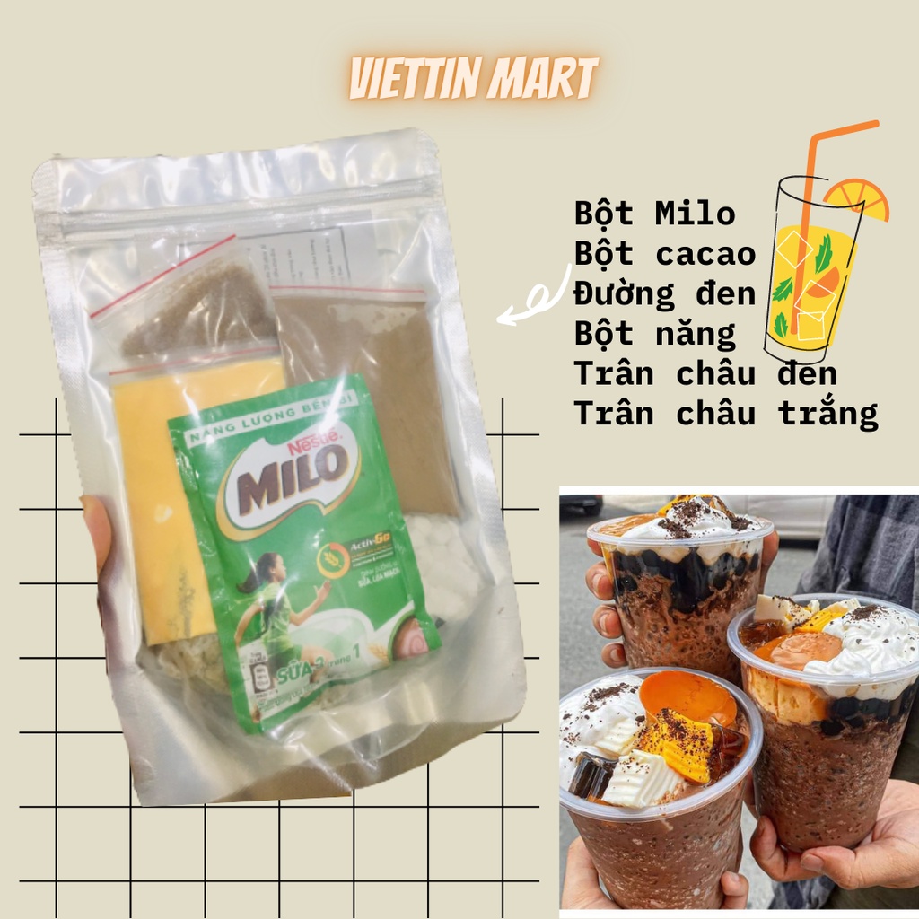SET milo dầm trân châu đường đen, ca cao siêu ngon làm tại nhà - Chocolate  | CoopMart