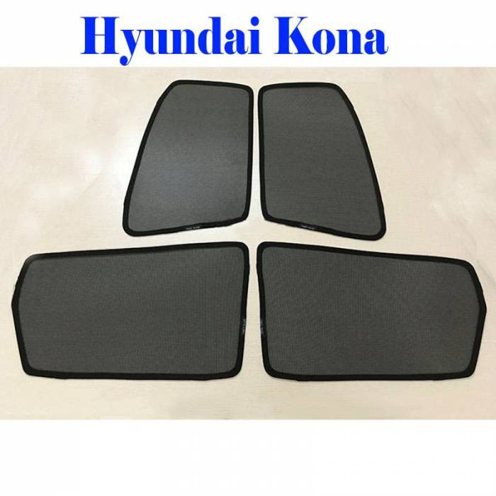 Rèm che nắng theo xe Accent, I10 Hatchback, I10 Sedan, Santafe, Avante, Elantra, Kona, Getz-bộ 4 tấm dính nam châm