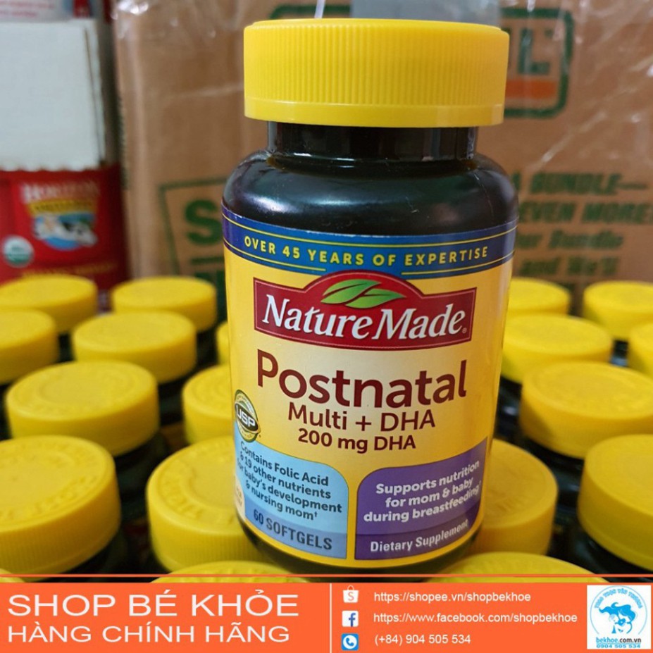 XẢ KHO LỖ VỐN Vitamin sau sinh Postnatal Multi +DHA Nature made - Postnatal 200mg DHA *(&