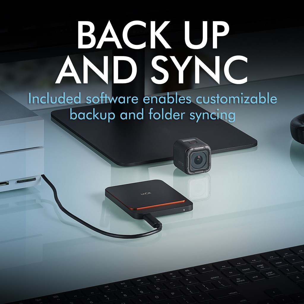 Ổ Cứng Di Động SSD Lacie Portable 2TB USB-C + Rescue &quot;Gói cứu dữ liệu&quot;