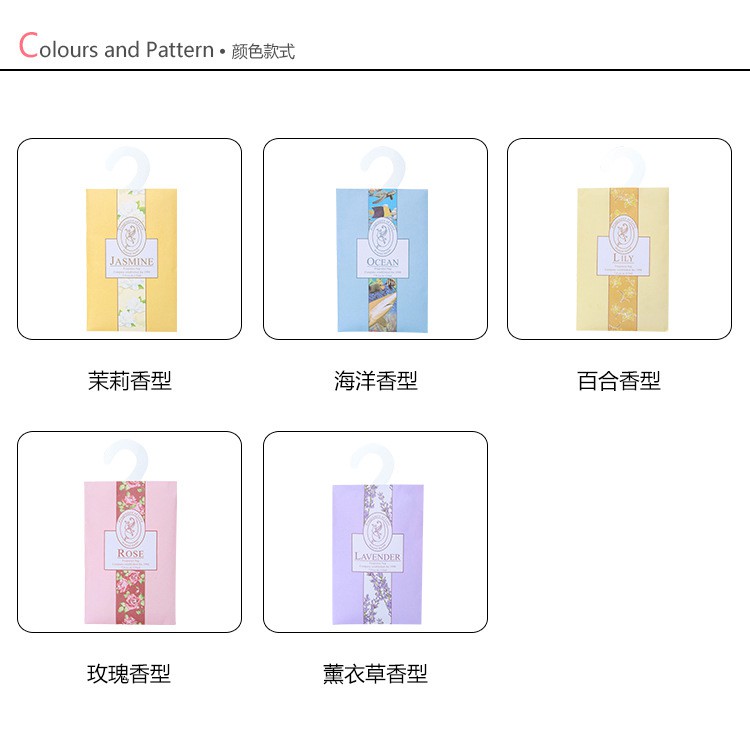 Túi thơm thảo mộc tự nhiên nhiều mùi có móc treo phòng, treo tủ quần áo