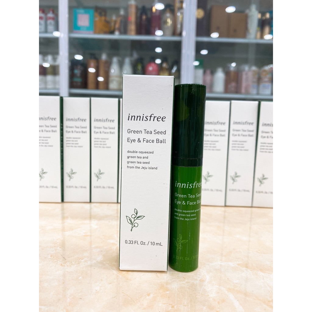 Thanh Lăn Mắt Innisfree Green Tea Seed Eye &amp; Face Ball Hàn Quốc 10ml