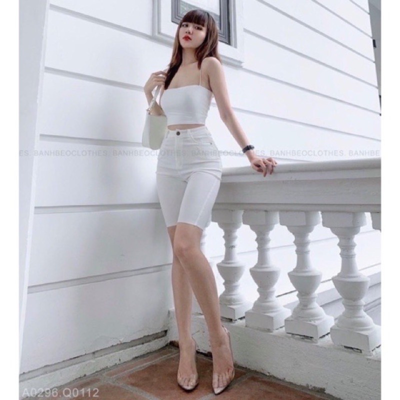 quần shorts kaki lửng ngố lưng cao tua rua | BigBuy360 - bigbuy360.vn