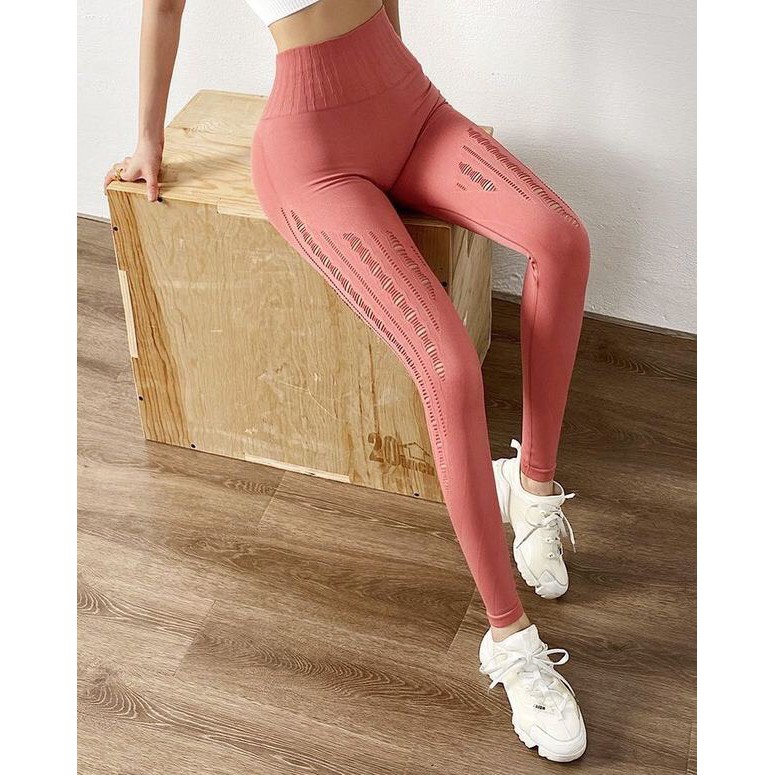 Quần Tập Yoga, Thể Thao, Đồ Tập Gym Nữ Cạp Cao, Gen Mút Cơ Thể Chất Dệt Kim Dáng Dài QDD504