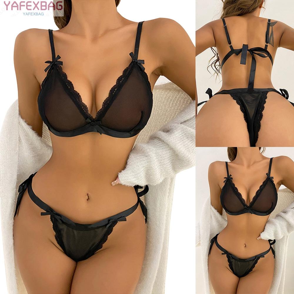 Women Sexy Lingerie Mesh Sheer Breathable Underwear Nightwear Briefs Bra Sets High Quality | BigBuy360 - bigbuy360.vn