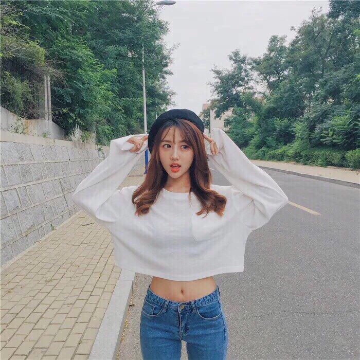 Áo thun croptop dài tay