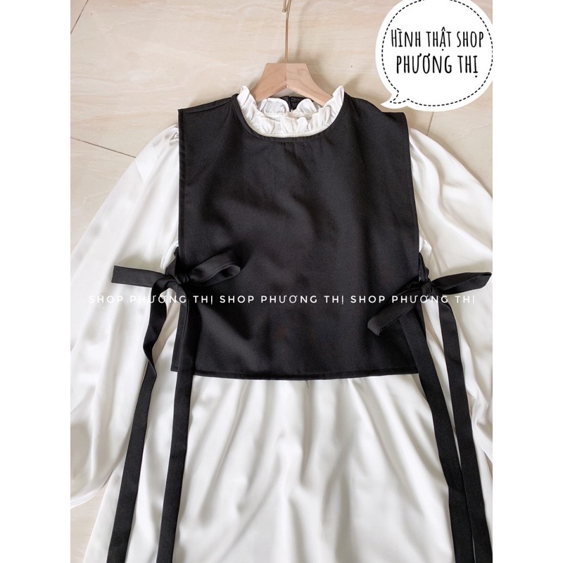 [Mã WASTUP9 giảm 10% tối đa 30K đơn 150K] Sét váy trắng voan kèm gile buộc nơ eo siêu xinh (hàng sẵn/hình shop tự chụp) | BigBuy360 - bigbuy360.vn