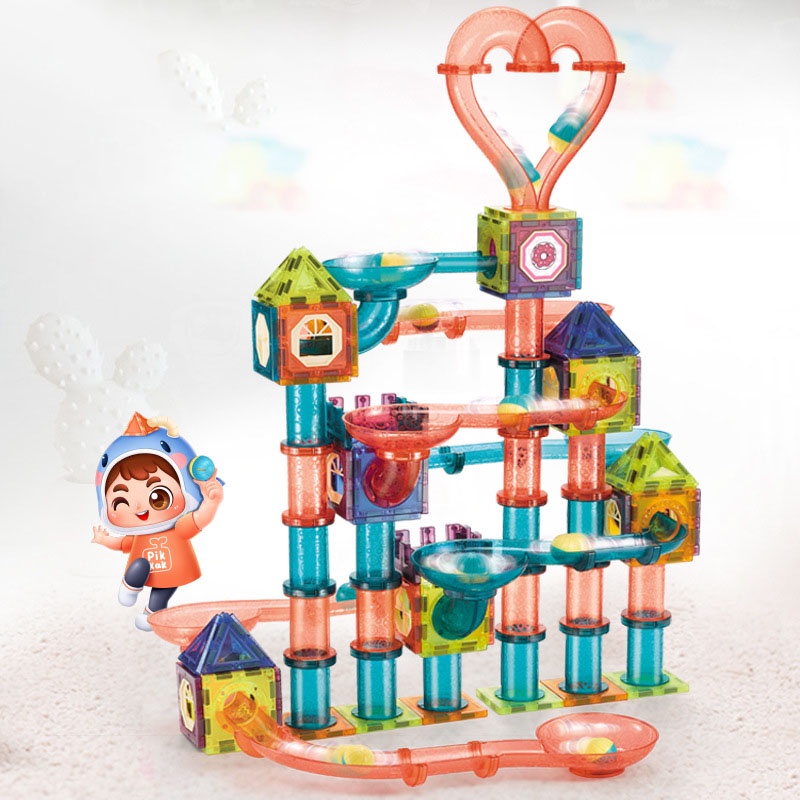 Bộ lắp ghép xếp hình hút nam châm 3D có đèn sáng 54 và 111 chi tiết , đồ chơi phát triển trí tuệ cho bé