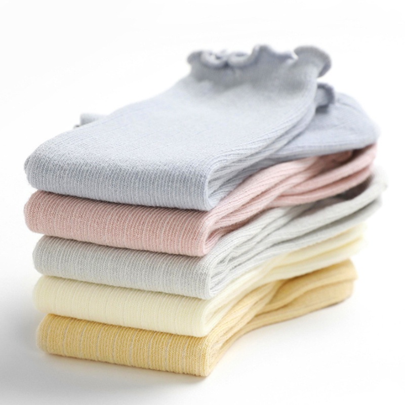 Vớ Cotton Cao Tới Gối Màu Trơn Kiểu Công Chúa Dành Cho Bé Gái 0-5 Tuổi