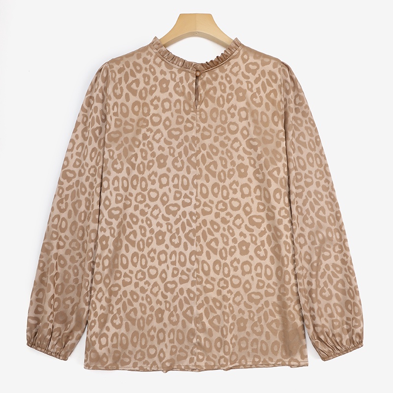 Áo kiểu Zanzea tay dài cổ tròn in họa tiết da báo dành cho nữ