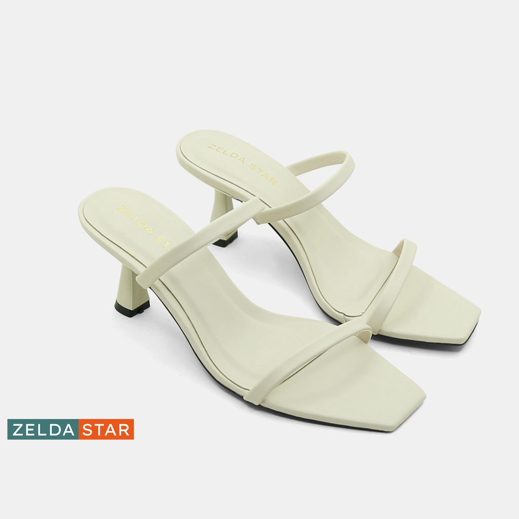 Guốc mũi vuông Zelda Star gót cao 6cm phối quai mảnh - GN0350121