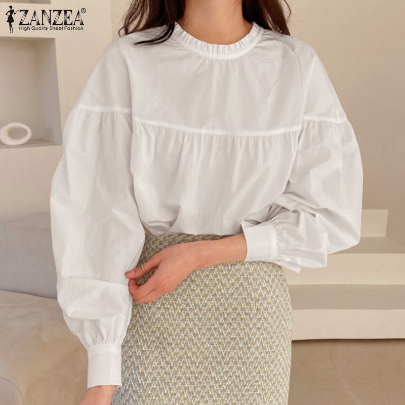 Zanzea Áo Nữ Tay Dài Cổ Tròn Phong Cách Hàn Quốc