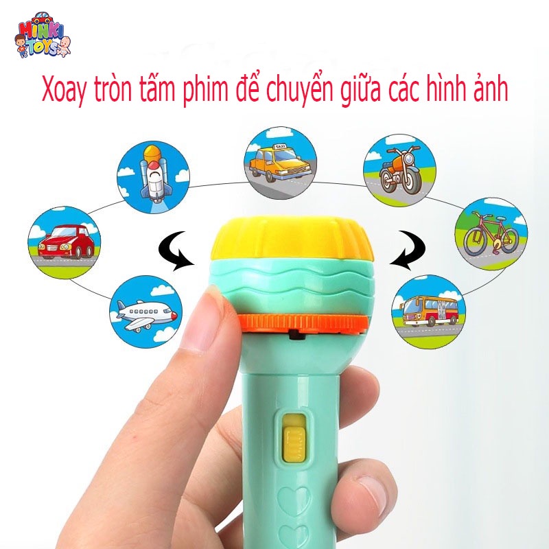 Đèn Pin Chiếu Hình Cho Bé 💖FREESHIP💖 Đồ Chơi Giáo Dục Phát Triển Não Bộ - Đồ Chơi Trí Tuệ Nhiều Màu Sắc