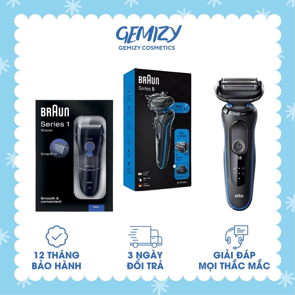 Máy cạo râu điện Braun Đức Series 3, 5, 6, 7, 9 nội địa Đức cắt tóc, tông đơ - Gemizy Shop