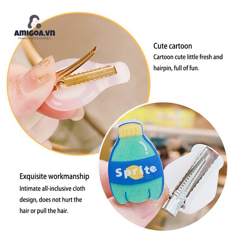✨✨Kẹp tóc mỏ vịt hình đồ uống dễ thương cho bé gái