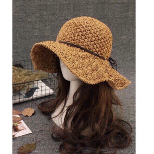 Mũ cói cao cấp mềm hàng quảng châu phong cách vintage